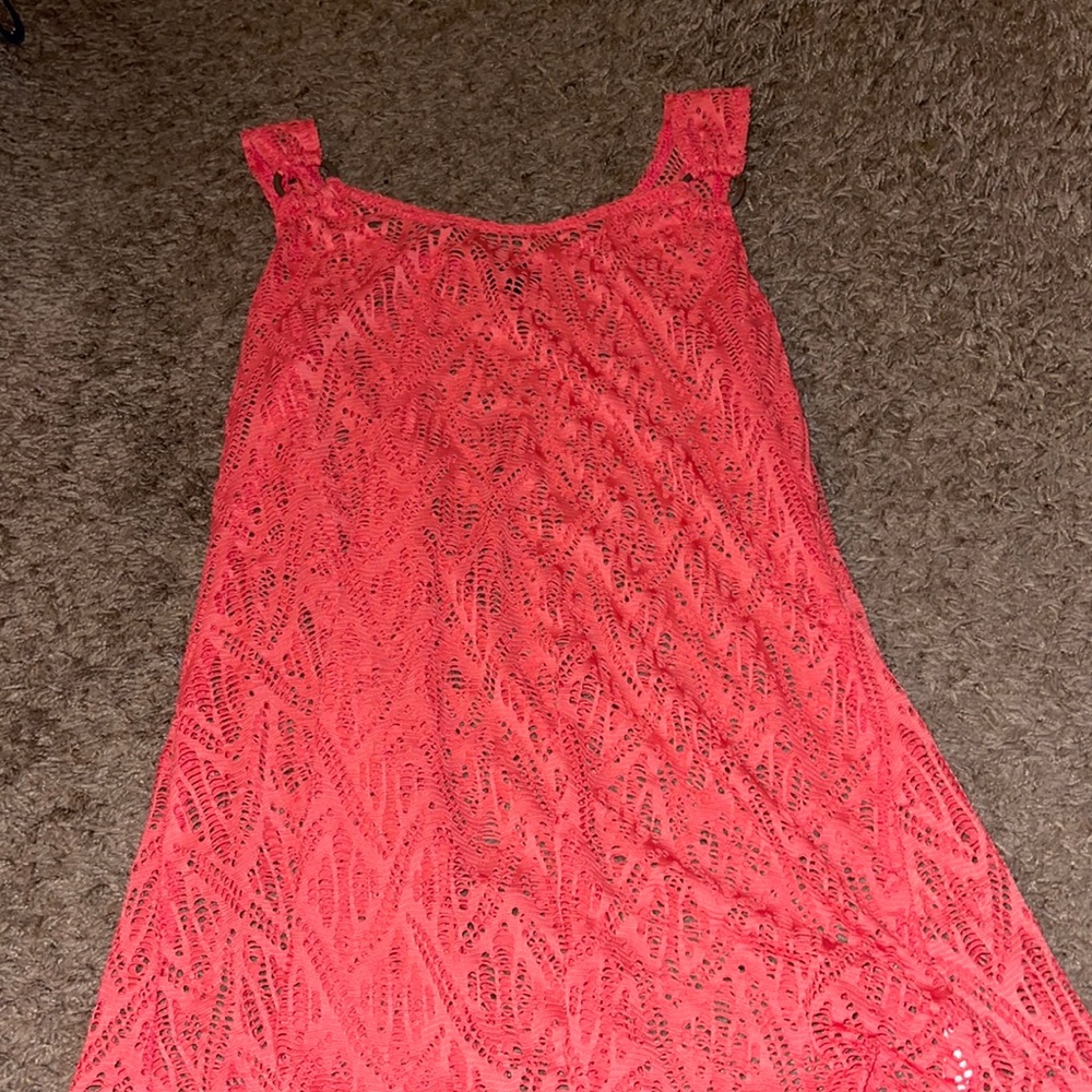 Orange see through cover up